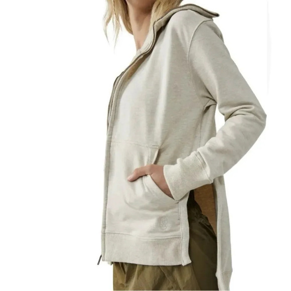 Free Poeple Movement sz L Baseline Zip Up Jacket Oatmilk zip front sweatshirt - Picture 1 of 11